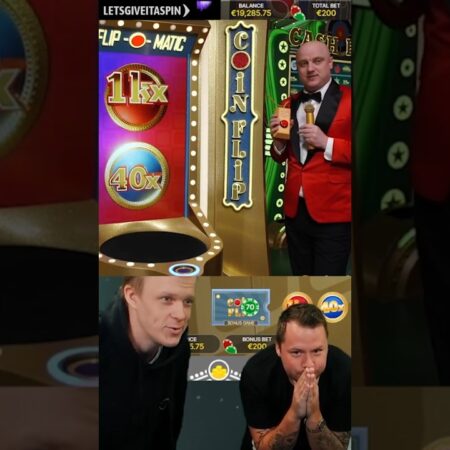 Win Big: 20x Top Slot Coin Flip Jackpot of €70,000! 😱🤯 #CrazyTime