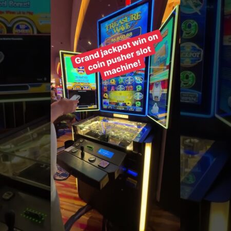 Grand Jackpot Win on Coin Pusher Slot Machine at the casino!-“Grand Jackpot Win on Coin Pusher Slot Machine at Casino!”