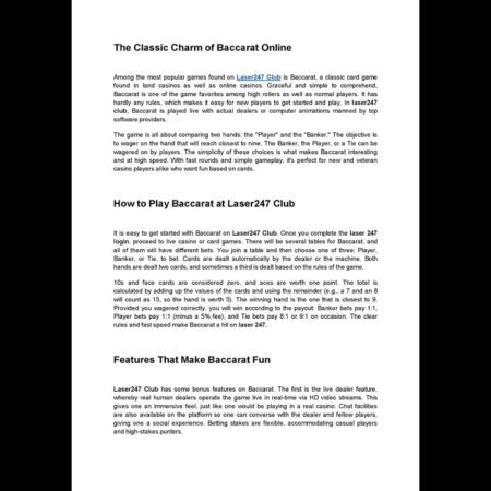 Laser247 Club   Play Baccarat Online and Win Big Rewards 1-“Join Laser247 Club: Play Baccarat Online & Win Big Rewards Today!”