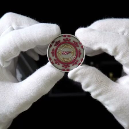 2023 James Bond  Casino Royale Chip  1 oz Silver Coin Perth Mint Tuvalu-2023 James Bond Casino Royale 1 oz Silver Coin – Perth Mint Tuvalu