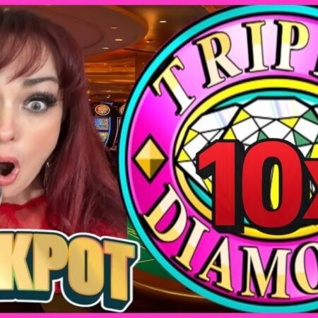 2 JACKPOTS!!! 10X FREE GAMES! HIGH LIMIT TRIPLE DOUBLE DIAMOND SLOT MACHINE IGT-“Win Big: 2 JACKPOTS & 10X FREE GAMES on High Limit Triple Double Diamond Slot Machine IGT”