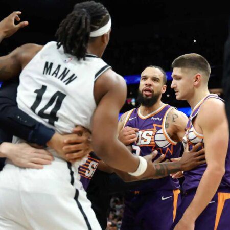 Egor Demin, Dillon Brooks altercation sparks wild fight between Brooklyn, Phoenix resulting in injury-“Egor Demin, Dillon Brooks Altercation Ignites Fight Between Brooklyn and Phoenix, Injuries Reported”