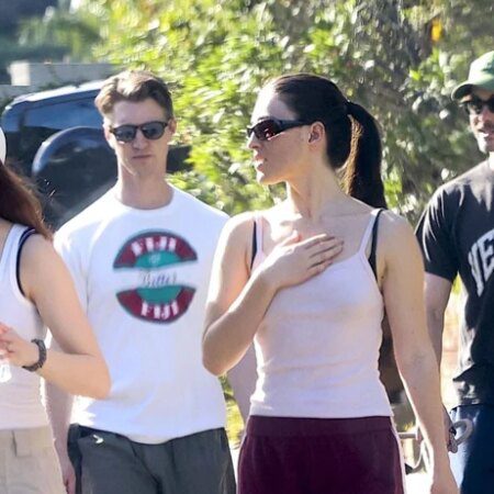 Joey King & Logan Lerman Spotted on Dog Walk Double Date | Ana Corrigan, Joey King, Logan Lerman, Steven Piet | Celebrity News and Gossip | Entertainment, Photos and Videos-“Joey King & Logan Lerman Spotted on Double Date: Celebrity Dog Walk”