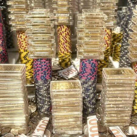 COIN PUSHER FULL OF GOLD! $100K BUY IN AT THE CASINO PLAYING THE HIGH RISK COIN PUSHER MEGA JACKPOT!-“Coin Pusher Mega Jackpot: $100K Casino Challenge with Gold Rewards!”