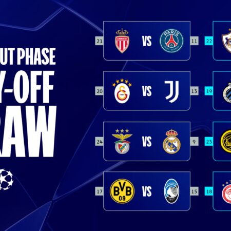 Champions League knockout phase play-off draw: Benfica vs Real Madrid, Monaco vs Paris | UEFA Champions League-“Champions League Knockout Draw: Benfica vs Real Madrid, Monaco vs Paris”