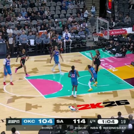 [Highlight] Wemby gets the block at one end, incredible tip in at the other as Spurs look to victory-“Wemby Shines: Key Block and Tip-In Power Spurs to Victory”