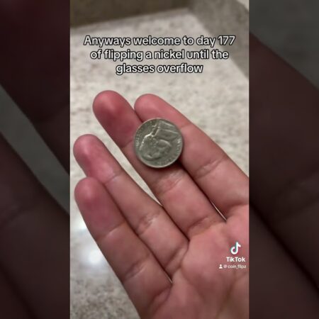 Flip 177  |  Flipping A Nickel Everyday Until The Glass Overflows #coin #coinflip #money-“Flip 177: Flipping a Nickel Daily to Overflow the Glass – #Coin #CoinFlip #Money”